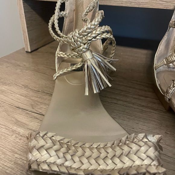 WHBM Gold Gladiator Style Sandals - Picture 9 of 11